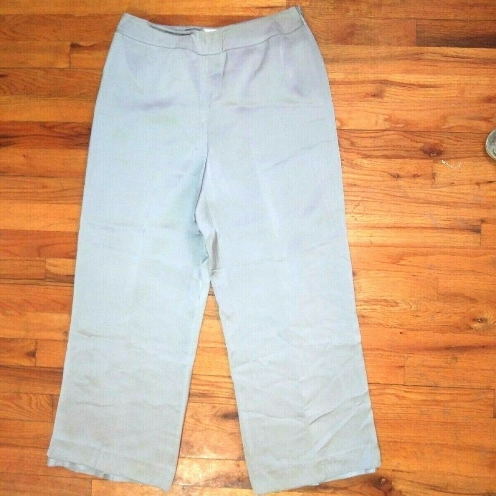 Talbots silk blend pants ankle crop wide leg work